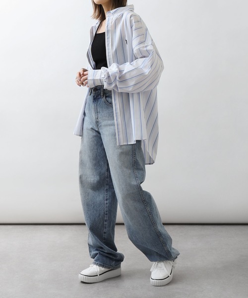 U.S. POLO ASSN.（ユーエスポロアッスン）の「【U.S. POLO ASSN.】 ワンポイント刺繍長袖ブロードシャツ（シャツ/ブラウス・メンズ・ホワイト×ブルー/オフホワイト/ブルー/ブラック×ホワイト/グリーン/ネイビー/ブルー系/ブルー系1・MEDIUM/LARGE/X-LARGE）」の9枚目の写真