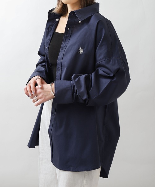 U.S. POLO ASSN.（ユーエスポロアッスン）の「【U.S. POLO ASSN.】 ワンポイント刺繍長袖ブロードシャツ（シャツ/ブラウス・メンズ・ホワイト×ブルー/オフホワイト/ブルー/ブラック×ホワイト/グリーン/ネイビー/ブルー系/ブルー系1・MEDIUM/LARGE/X-LARGE）」の22枚目の写真