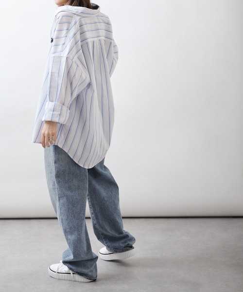 U.S. POLO ASSN.（ユーエスポロアッスン）の「【U.S. POLO ASSN.】 ワンポイント刺繍長袖ブロードシャツ（シャツ/ブラウス・メンズ・ホワイト×ブルー/オフホワイト/ブルー/ブラック×ホワイト/グリーン/ネイビー/ブルー系/ブルー系1・MEDIUM/LARGE/X-LARGE）」の14枚目の写真