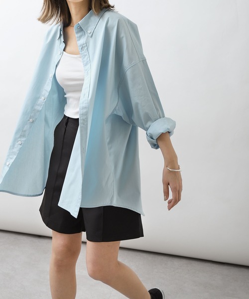 U.S. POLO ASSN.（ユーエスポロアッスン）の「【U.S. POLO ASSN.】 ワンポイント刺繍長袖ブロードシャツ（シャツ/ブラウス・メンズ・ホワイト×ブルー/オフホワイト/ブルー/ブラック×ホワイト/グリーン/ネイビー/ブルー系/ブルー系1・MEDIUM/LARGE/X-LARGE）」の19枚目の写真