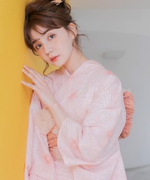 Dita | 1人で着られる浴衣5点セット 和歌山染工日本染め（ゆかた・兵児帯・下駄・着付け本・腰ひも）【K】(浴衣)