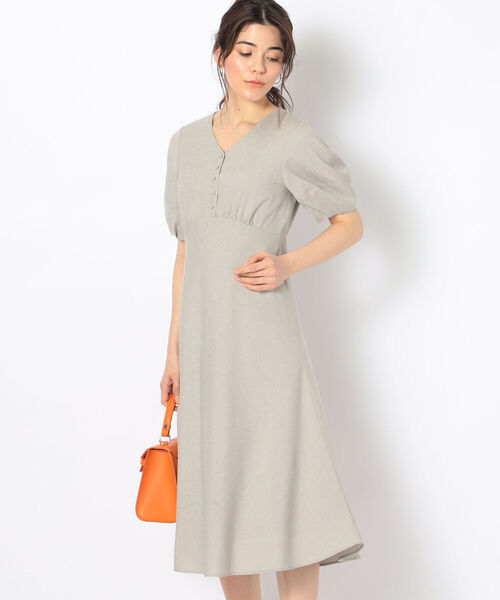 NOLLEY’S Sophi（ノーリーズソフィ）の「麻調フレアワンピース（ワンピース・レディース・ベージュ/ネイビー/グリーン・38/36）」の11枚目の写真