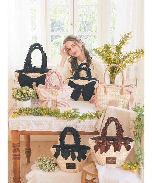 メイズフリルハンドルリボンカゴバッグ フリルハンドルメイズリボンカゴバッグ / Maison de FLEUR