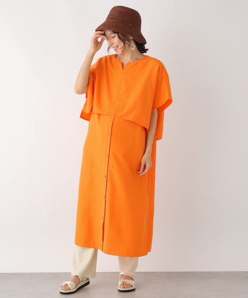 LEPSIM（レプシィム）の「マタニティ／ケープ付きワンピース　190461（マタニティウェア/グッズ・レディース・ブラック/オレンジ・FREE）」の6枚目の写真