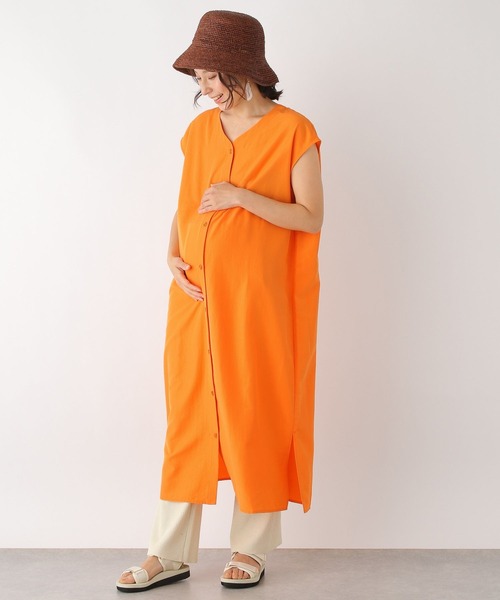 LEPSIM（レプシィム）の「マタニティ／ケープ付きワンピース　190461（マタニティウェア/グッズ・レディース・ブラック/オレンジ・FREE）」の8枚目の写真