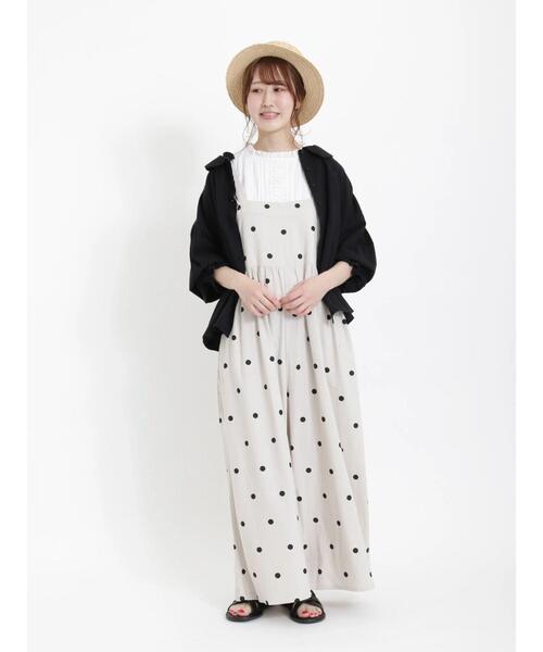 Samansa Mos2（サマンサ モスモス）の「スタンドレースノースリーブカットソー（タンクトップ・レディース・ベージュ/オフホワイト/ブラック・ﾌﾘ-）」の10枚目の写真