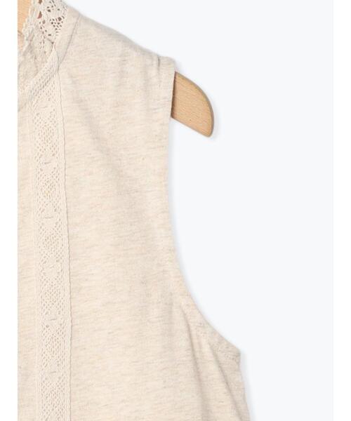 Samansa Mos2（サマンサ モスモス）の「スタンドレースノースリーブカットソー（タンクトップ・レディース・ベージュ/オフホワイト/ブラック・ﾌﾘ-）」の15枚目の写真