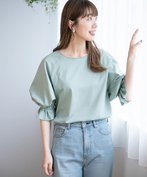 URBAN RESEARCH Sonny Label（アーバンリサーチサニーレーベル）の「キャンディースリーブカットプルオーバー（Tシャツ/カットソー・レディース・ブラック/ホワイト/ブルー/ミント/マスタード・FREE）」の3枚目の写真