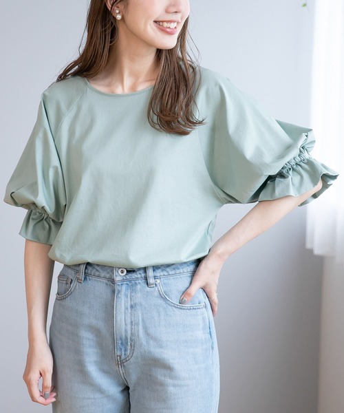 URBAN RESEARCH Sonny Label（アーバンリサーチサニーレーベル）の「キャンディースリーブカットプルオーバー（Tシャツ/カットソー・レディース・ブラック/ホワイト/ブルー/ミント/マスタード・FREE）」の19枚目の写真