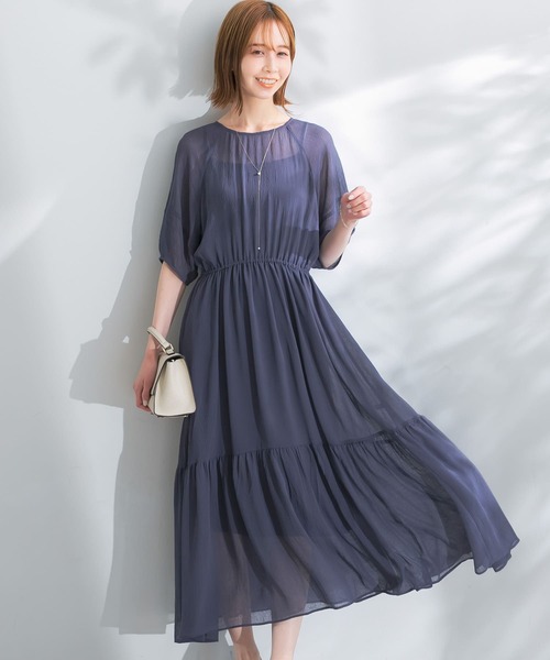 URBAN RESEARCH ROSSO（アーバンリサーチロッソ）の「2WAYシアーワンピース（ワンピース・レディース・ライトグレー/グリーン系その他/ブルー・FREE）」の3枚目の写真