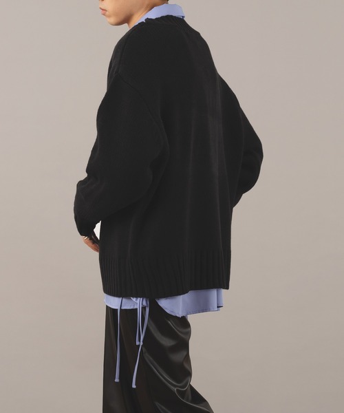 SELLE GLANT（セレグランテ）の「VNECK LOW GAUGE KNIT/Ⅴネックローゲージニット（ニット/セーター・メンズ・ダークベージュ/ブラック・LARGE/MEDIUM）」の10枚目の写真