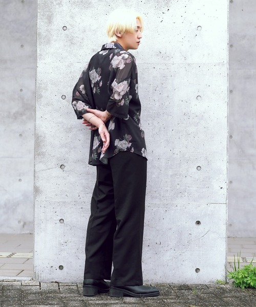 G.O.C（ジーオーシー）の「マルチ パターン ルーズ シフォン シアーシャツ（シャツ/ブラウス・メンズ・ブルー系その他/グリーン/ブラック系その他/ブラック/ホワイト/グレー・LARGE/SMALL/MEDIUM）」の20枚目の写真