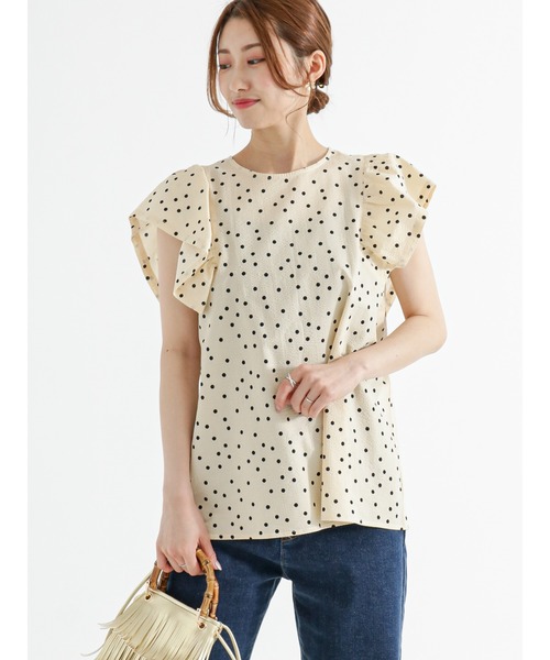 Te chichi（テチチ）の「サッカードットフレアスリーブブラウス（シャツ/ブラウス・レディース・オフホワイト/ブラック/カーキ・F）」の14枚目の写真