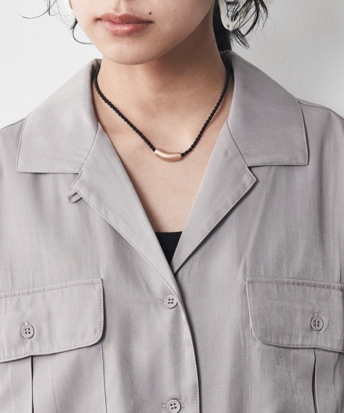 CHIC STYLE（シックスタイル）の「＜大きいサイズ＞アウトポケットシャツ シックスタイル（シャツ/ブラウス・レディース・グレー/ブラック・L/LL/3L/4L/5L）」の16枚目の写真