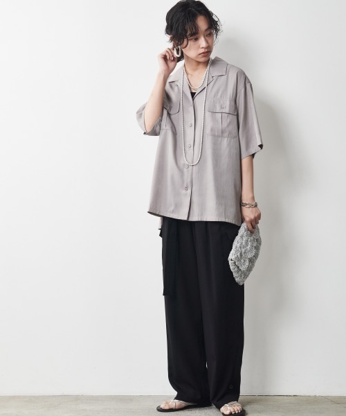 CHIC STYLE（シックスタイル）の「＜大きいサイズ＞アウトポケットシャツ シックスタイル（シャツ/ブラウス・レディース・グレー/ブラック・L/LL/3L/4L/5L）」の19枚目の写真