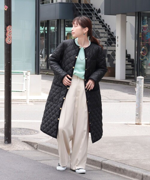 Traditional Weatherwear（トラディショナルウェザーウェア）の「【別注】【Traditional Weatherwear/トラディショナルウェザーウエア】ARKLEY LONG 裏地チェック（その他アウター・レディース・ブラック・36/34）」の10枚目の写真