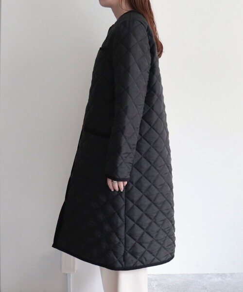 Traditional Weatherwear（トラディショナルウェザーウェア）の「【別注】【Traditional Weatherwear/トラディショナルウェザーウエア】ARKLEY LONG 裏地チェック（その他アウター・レディース・ブラック・36/34）」の14枚目の写真