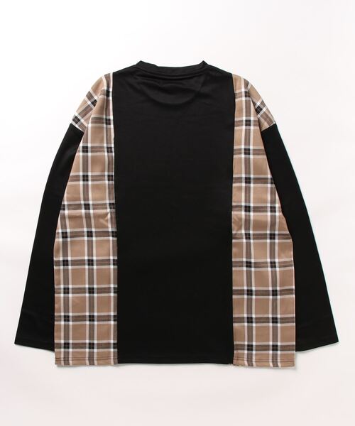 ＪＵＧＬＡＮＳ（ユグランス）の「【RINGS】サイドチェックＴシャツ（Tシャツ/カットソー・メンズ・ブラック/ホワイト・L/M）」の3枚目の写真