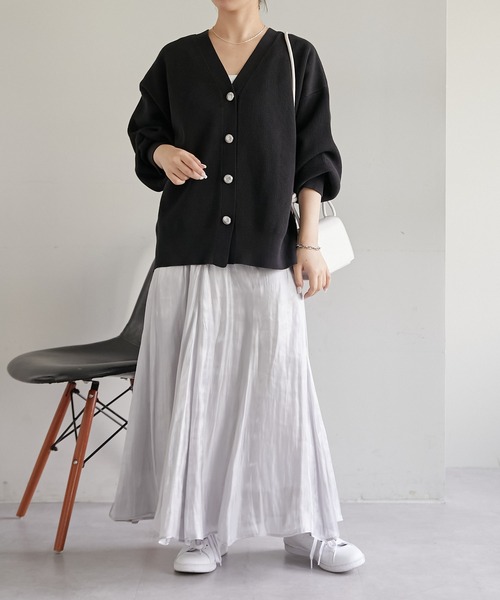 COLLAGE GALLARDAGALANTE（コラージュガリャルダガランテ）の「コンチョ釦カーデ（カーディガン/ボレロ・レディース・ブルー/ブラック/ベージュ・FREE）」の8枚目の写真