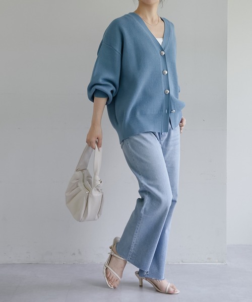 COLLAGE GALLARDAGALANTE（コラージュガリャルダガランテ）の「コンチョ釦カーデ（カーディガン/ボレロ・レディース・ブルー/ブラック/ベージュ・FREE）」の14枚目の写真