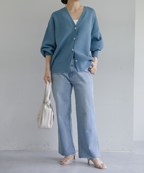 COLLAGE GALLARDAGALANTE（コラージュガリャルダガランテ）の「コンチョ釦カーデ（カーディガン/ボレロ・レディース・ブルー/ブラック/ベージュ・FREE）」の21枚目の写真