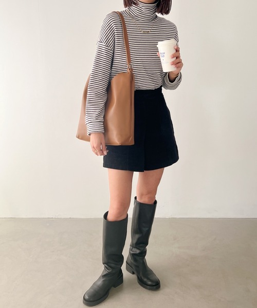 MYMOOD.（マイムード）の「【A4サイズ収納可】ポーチ付き PU ダブルベルト トートバッグ（トートバッグ・レディース・ライトベージュ/ブラウン/ブラック・FREE）」の22枚目の写真