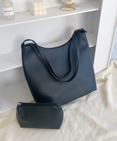 MYMOOD.（マイムード）の「【A4サイズ収納可】ポーチ付き PU ダブルベルト トートバッグ（トートバッグ・レディース・ライトベージュ/ブラウン/ブラック・FREE）」の17枚目の写真