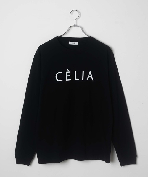 黒 長袖カットソー ロゴ付き KOEISTORE カットソー レディース トップス 長袖 Tシャツ 七分袖