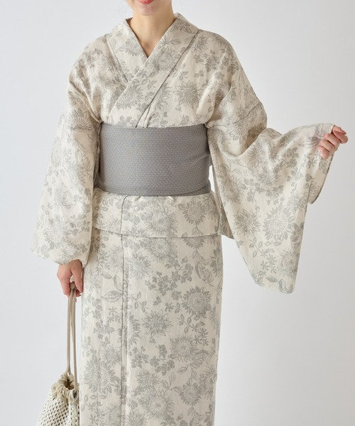 BEARDSLEY(ビアズリー)の「浴衣・マンガン絣ヒマワリ(その他小物・レディース・シルバー・FREE)」の2枚目の写真