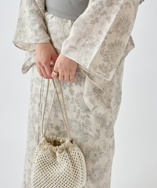 BEARDSLEY(ビアズリー)の「浴衣・マンガン絣ヒマワリ(その他小物・レディース・シルバー・FREE)」の5枚目の写真