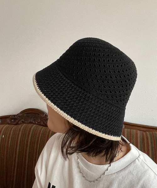 LOWRYS FARM（ローリーズファーム）の「ラインサーモＨＡＴ　963909（ハット・レディース・ベージュ/アイボリー/ブラック・FREE）」の3枚目の写真