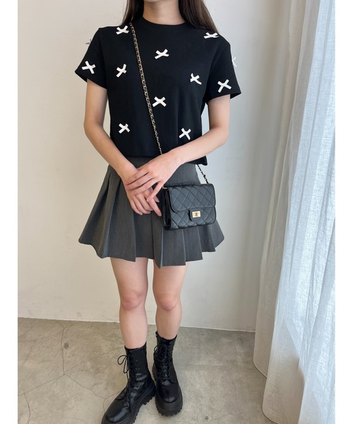 PHILLY（フィリー）の「ミニリボンコンパクトワッフルT（Tシャツ/カットソー・レディース・ブラック/ホワイト/グレー・FREE）」の14枚目の写真
