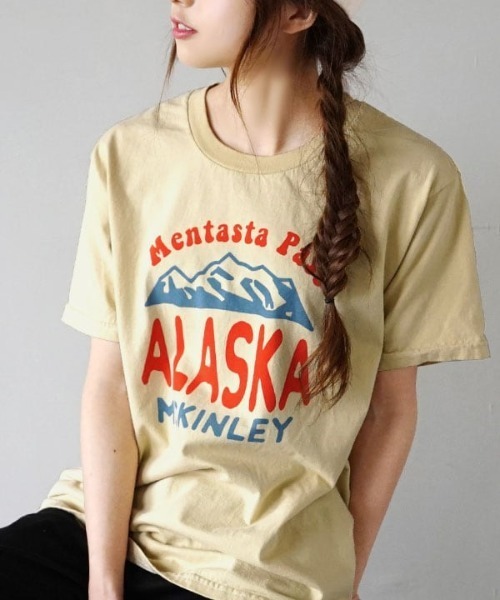 e-zakkamania stores(イーザッカマニアストアーズ)の「アメリカンコットン ヴィンテージ Tシャツ(Tシャツ/カットソー・レディース・イエロー/モカ/グリーン/ライトブルー/ライラック・M)」の5枚目の写真