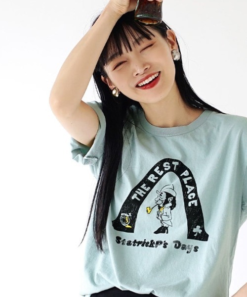 e-zakkamania stores(イーザッカマニアストアーズ)の「アメリカンコットン ヴィンテージ Tシャツ(Tシャツ/カットソー・レディース・イエロー/モカ/グリーン/ライトブルー/ライラック・M)」の12枚目の写真