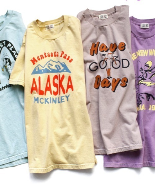 e-zakkamania stores(イーザッカマニアストアーズ)の「アメリカンコットン ヴィンテージ Tシャツ(Tシャツ/カットソー・レディース・イエロー/モカ/グリーン/ライトブルー/ライラック・M)」の10枚目の写真
