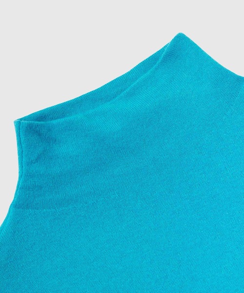 BENETTON (UNITED COLORS OF BENETTON)（ベネトンユナイテッドカラーズオブベネトン）の「ハイネックウール混二ット・セーター（ニット/セーター・レディース・ブラック/ターコイズブルー・LARGE/MEDIUM/SMALL/X-SMALL）」の13枚目の写真