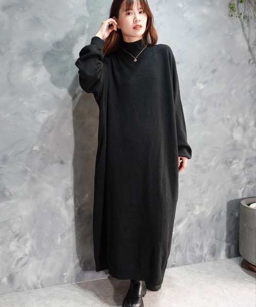 【新作入荷!!】  CORNERS（コーナーズ）の「ハイネックニットロングワンピース ワンピース