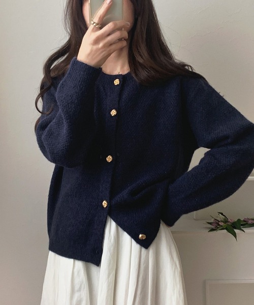 セール】金ボタンニットカーディガン（カーディガン/ボレロ）｜LAUIR