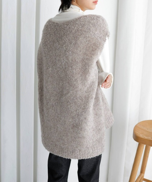 LIAN（リアン）の「ウールシャギーニットベスト（ベスト・レディース・モカ/チャコールグレー/ライトグレー・FREE）」の21枚目の写真