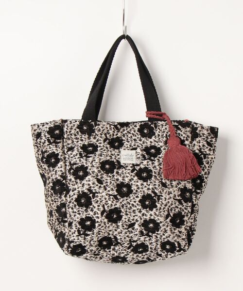 salle de bal（サルデバル）の「Craft India / クラフト インディア ハンドバッグ ランチバッグ bag M FRH（ハンドバッグ・レディース・ブラック/ナチュラル/ブラック系その他/グレー/ブルー/ネイビー/ベージュ・M）」の2枚目の写真