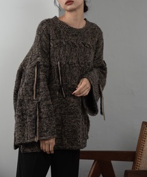 Amiur | cable pattern fringe volume knit(ニット/セーター)