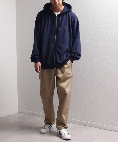 U.S. POLO ASSN.(ユーエスポロアッスン)の「【U.S. POLO ASSN./ユーエスポロアッスン】ワンポイントポニー刺繍 裏毛 ビッグシルエットフルジップパーカー(パーカー・メンズ・ネイビー/アッシュグレー/ブラック・L/M/LL)」の21枚目の写真
