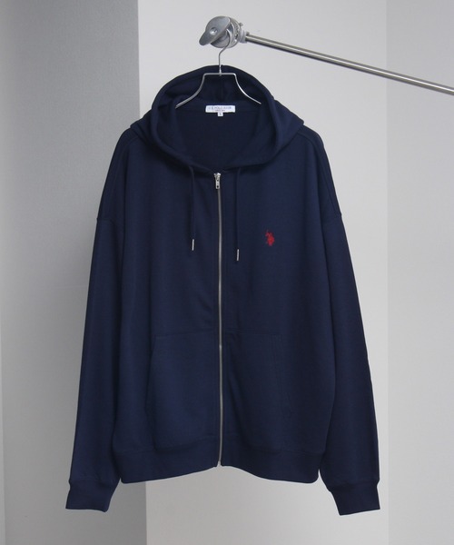 U.S. POLO ASSN.(ユーエスポロアッスン)の「【U.S. POLO ASSN./ユーエスポロアッスン】ワンポイントポニー刺繍 裏毛 ビッグシルエットフルジップパーカー(パーカー・メンズ・ネイビー/アッシュグレー/ブラック・L/M/LL)」の5枚目の写真