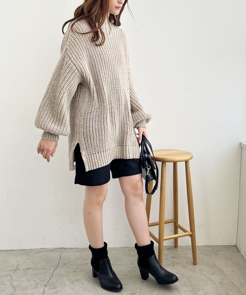 GeeRA（ジーラ）の「2WAYニットショートブーツ（ブーツ・レディース・ブラック/ダークブラウン・X-LARGE/SMALL/MEDIUM/LARGE）」の3枚目の写真