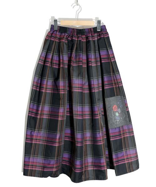 【美品】スカラー　ScoLar スカート　チェック柄 スカラー ScoLar チェック柄×スカラーちゃんブラシプリント