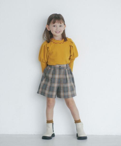 green label relaxing(グリーンレーベルリラクシング)の「TJ タックスリーブ メロー プルオーバー 100cm-130cm(Tシャツ/カットソー・キッズ・マスタード/ブラック/オフホワイト・120cm/130cm/100cm/110cm)」の1枚目の写真