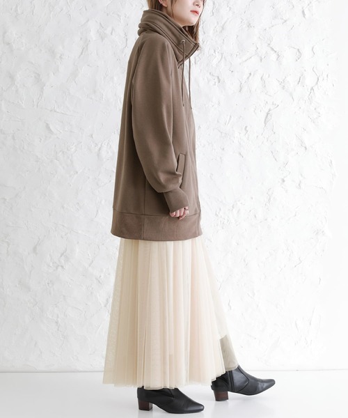 osharewalker（オシャレウォーカー）の「【廃盤】『裏起毛ボリュームネックパーカー』（パーカー・レディース・モカ/杢グレー/グリーン/ブラック・1/2）」の8枚目の写真