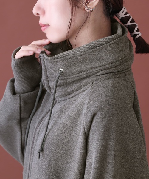 osharewalker（オシャレウォーカー）の「【廃盤】『裏起毛ボリュームネックパーカー』（パーカー・レディース・モカ/杢グレー/グリーン/ブラック・1/2）」の14枚目の写真