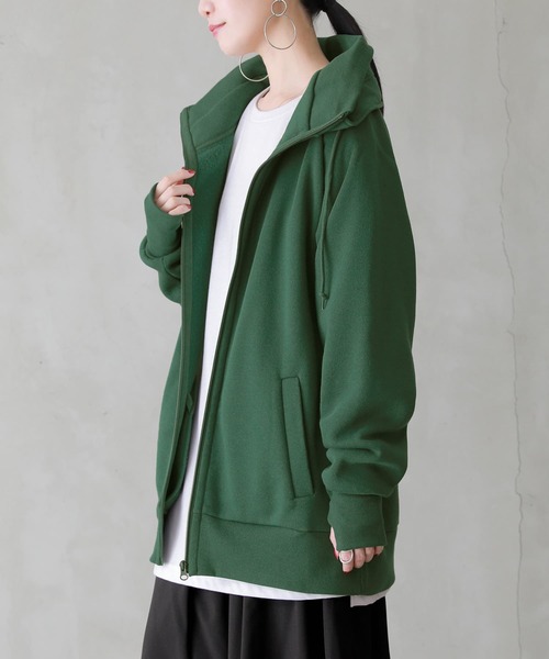 osharewalker（オシャレウォーカー）の「【廃盤】『裏起毛ボリュームネックパーカー』（パーカー・レディース・モカ/杢グレー/グリーン/ブラック・1/2）」の21枚目の写真