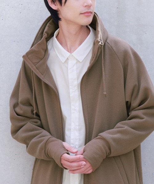 osharewalker（オシャレウォーカー）の「【廃盤】『裏起毛ボリュームネックパーカー』（パーカー・レディース・モカ/杢グレー/グリーン/ブラック・1/2）」の10枚目の写真